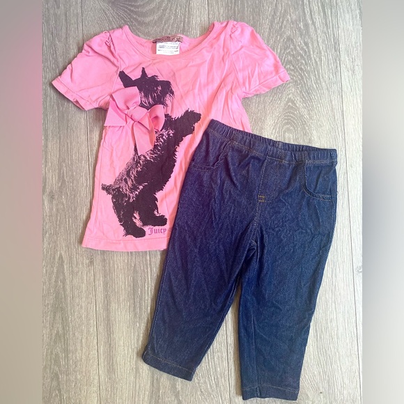 🍂6-12 Months /9MONTH GIRLS PANTS BUNDLE! LEGGINGS/SWEATPANTS/JEGGINGS/TEE JUICY - Picture 3 of 12